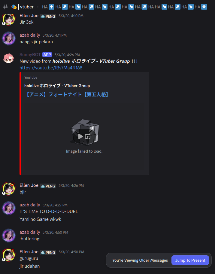 Pesan Discord tahun 2020
