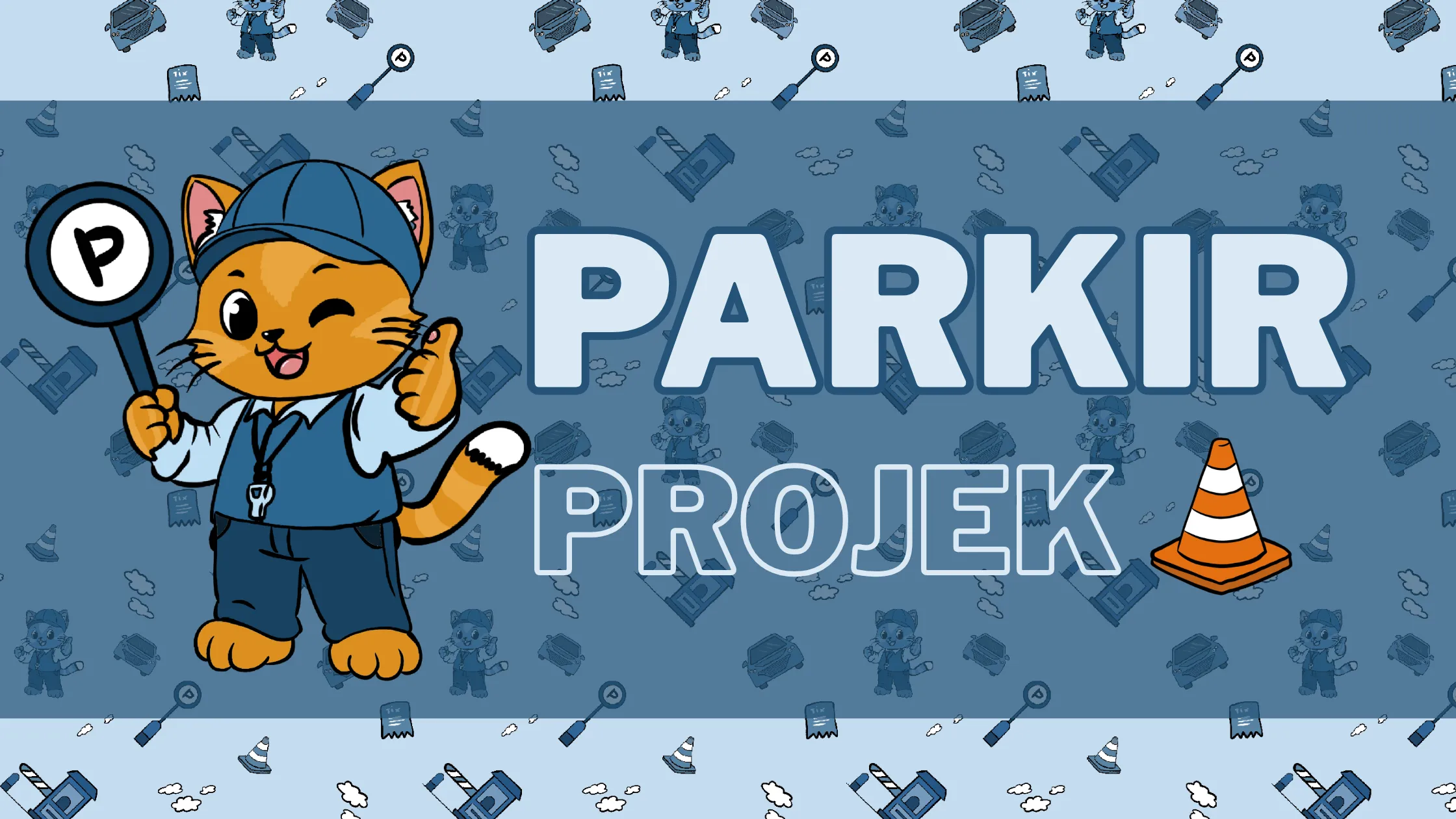 The ParkirProjek logo on a dark background with a pink glow.